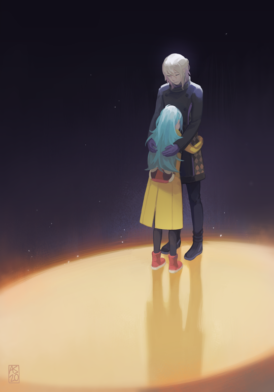 okiura mizuki and date kaname (ai the somnium files) drawn by driftwoodwolf