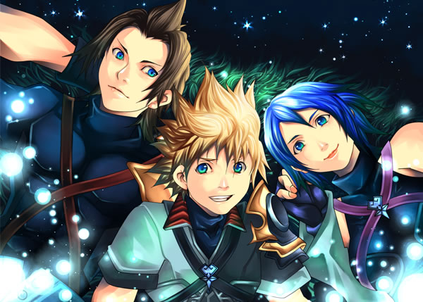 aqua, ventus, and terra (kingdom hearts and 1 more) drawn by aruno_(89440)