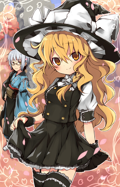 kirisame marisa and morichika rinnosuke (touhou) drawn by ju-zika