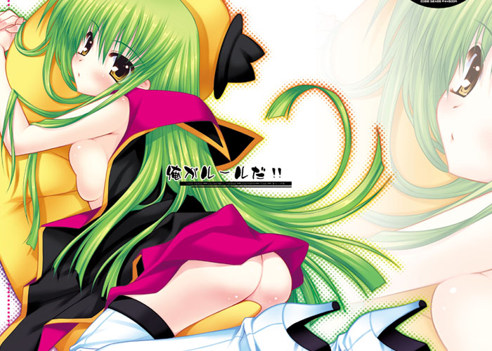 c.c. and cheese-kun (code geass and 1 more) drawn by araiguma
