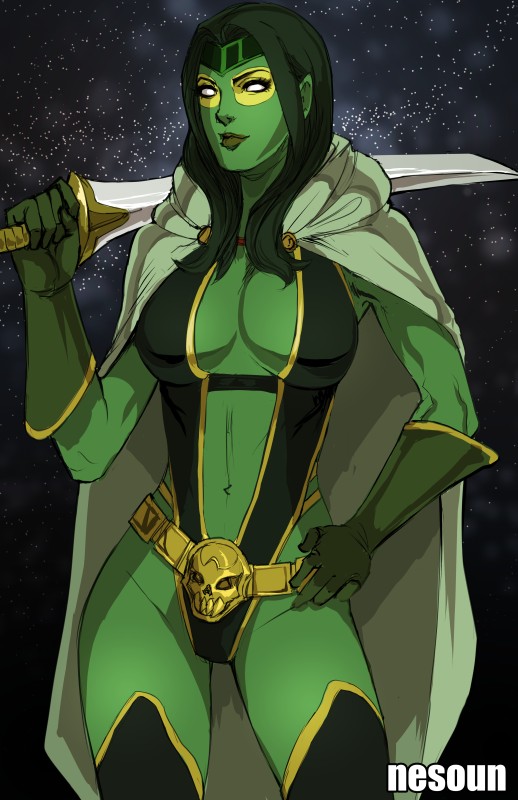 gamora (marvel and 2 more) drawn by nesoun