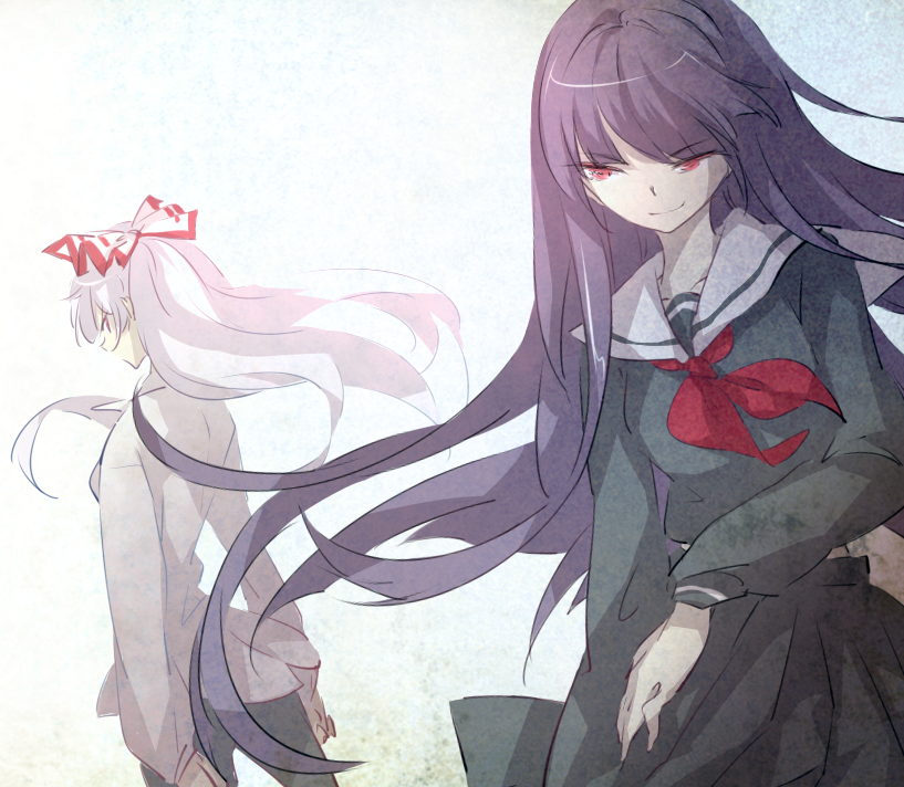 fujiwara no mokou and houraisan kaguya (touhou) drawn by mochaaoi