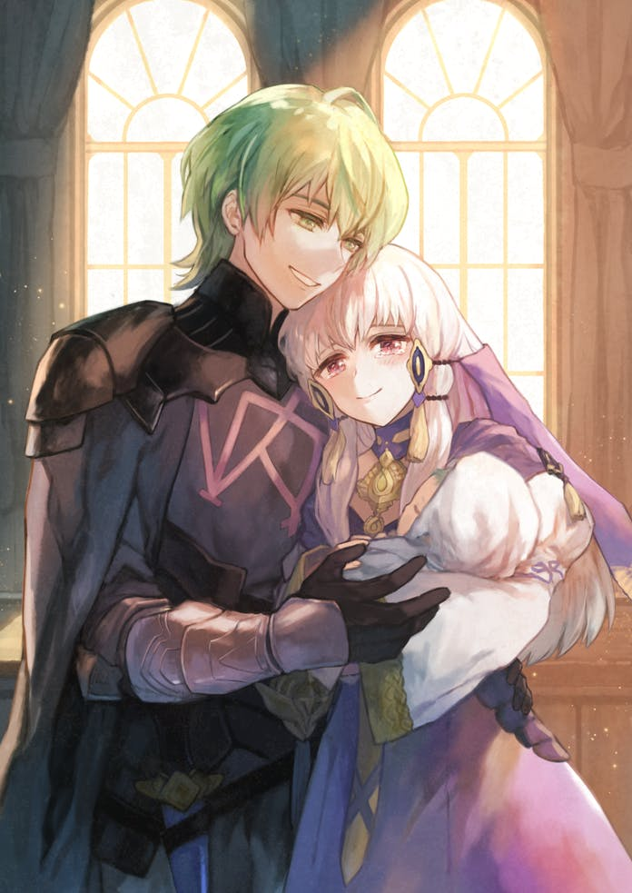 lysithea von ordelia and male byleth (fire emblem and 1 more) drawn by orangettea26