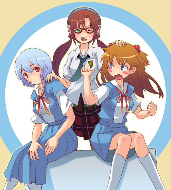 souryuu asuka langley, ayanami rei, and makinami mari illustrious (neon genesis evangelion and 2 more) drawn by kiyune