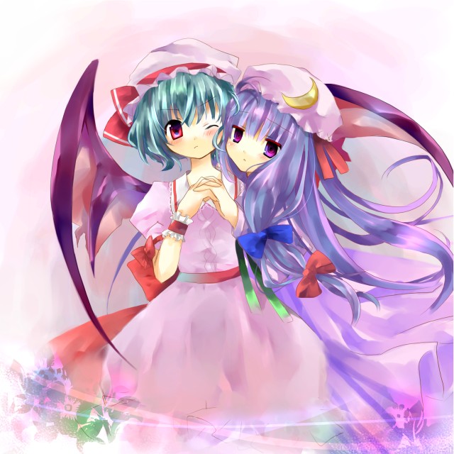 remilia scarlet and patchouli knowledge (touhou) drawn by jin_rikuri