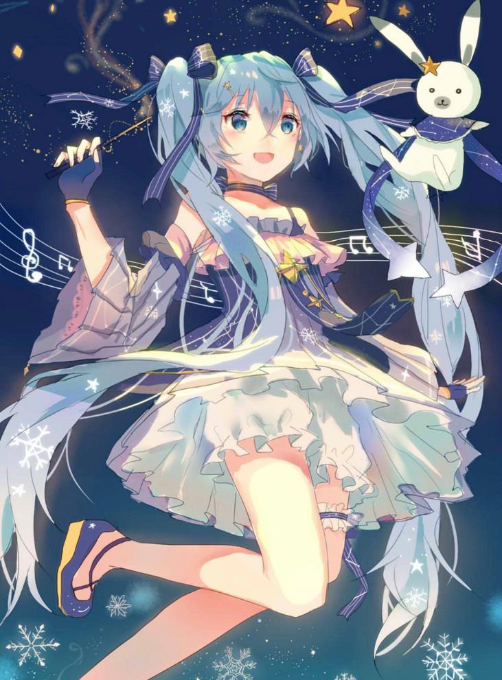 hatsune miku, yuki miku, and rabbit yukine (vocaloid and 1 more) drawn by mada_(shizhou)