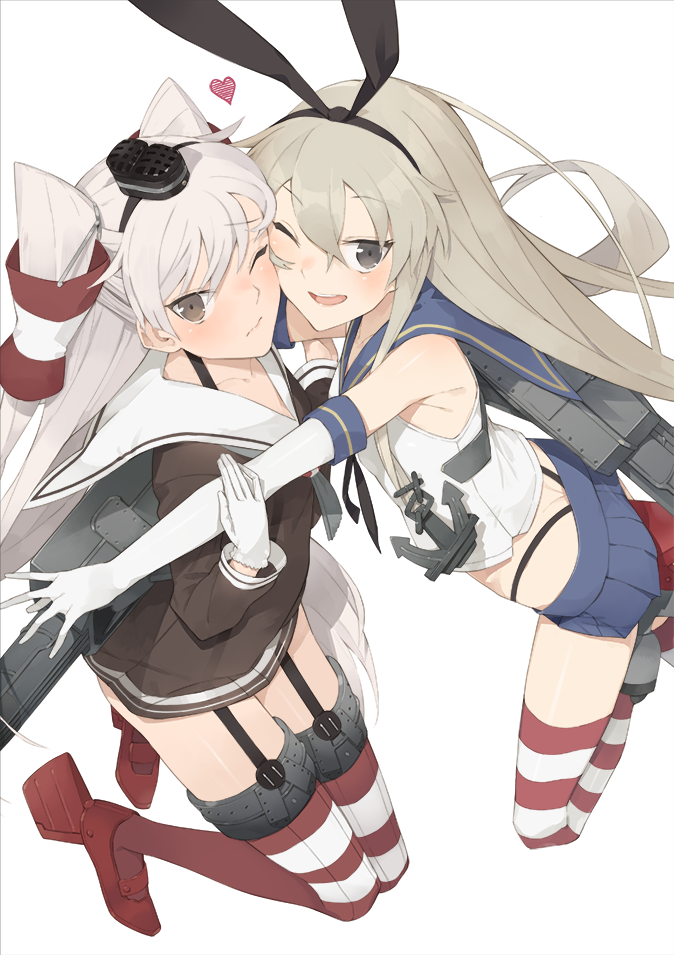 shimakaze and amatsukaze (kantai collection) drawn by hayashi_kewi