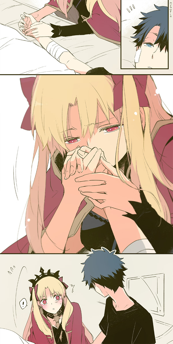 fujimaru ritsuka and ereshkigal (fate and 1 more) drawn by azumi_(myameco)