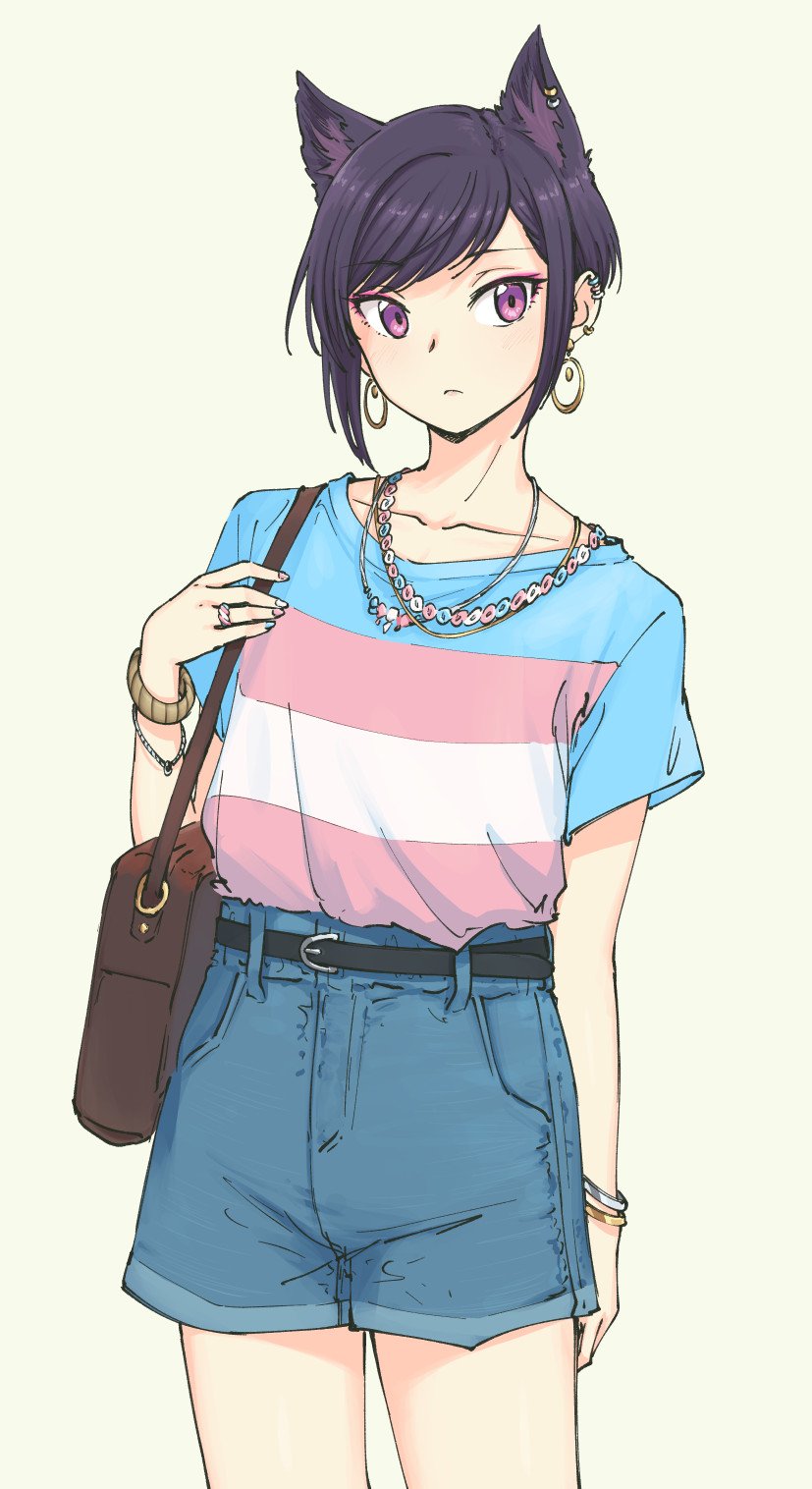 pas' black-haired catperson (original) drawn by pas_(paxiti)