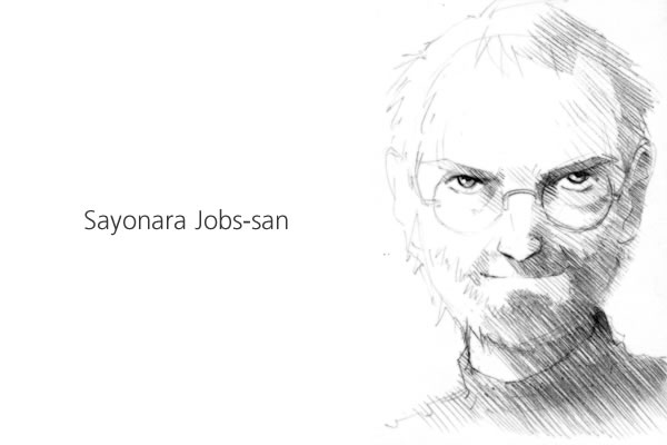 steve jobs (real life and 1 more) drawn by gofu