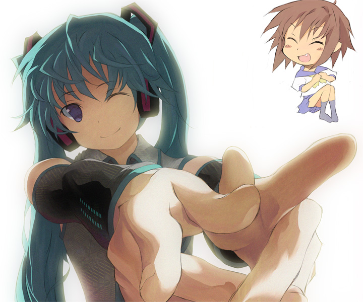 hatsune miku and kusakabe misao (vocaloid and 1 more) drawn by kusobaka
