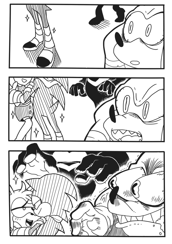 sonic the hedgehog, amy rose, and knuckles the echidna (sonic and 1 more) drawn by gashi-gashi