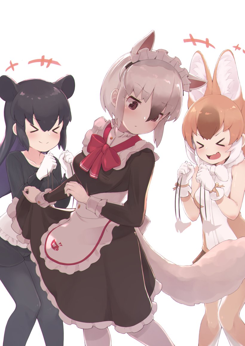 dhole, southern tamandua, and malayan tapir (kemono friends and 1 more) drawn by note_(suzu_note000)