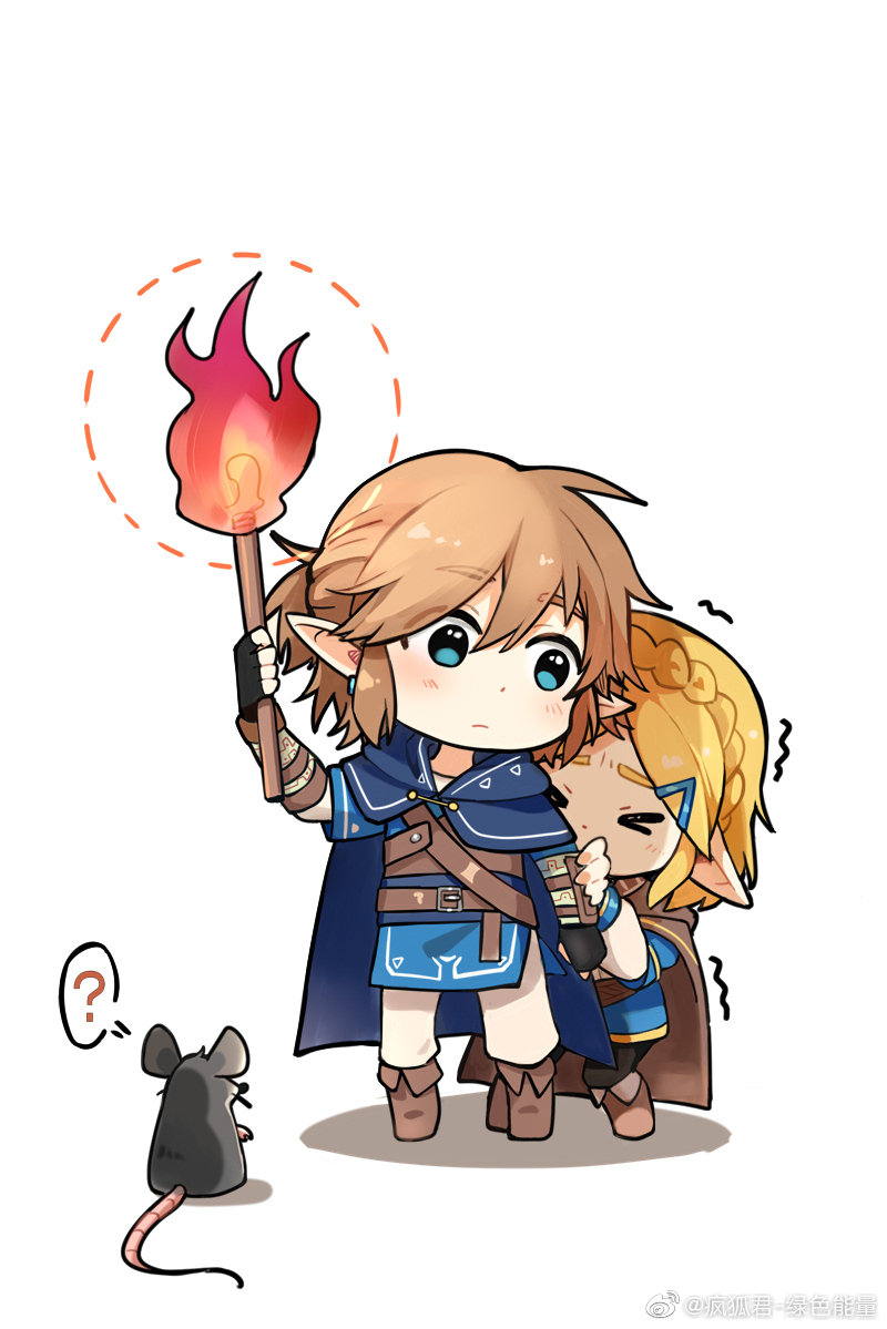 link and princess zelda (the legend of zelda and 1 more) drawn by fenghu_(huli)