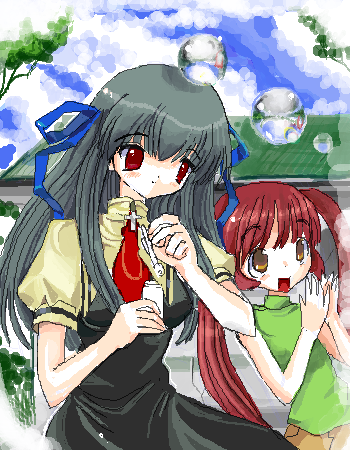 toono minagi and michiru (air) drawn by toshi_(little-fluffy-cloud)