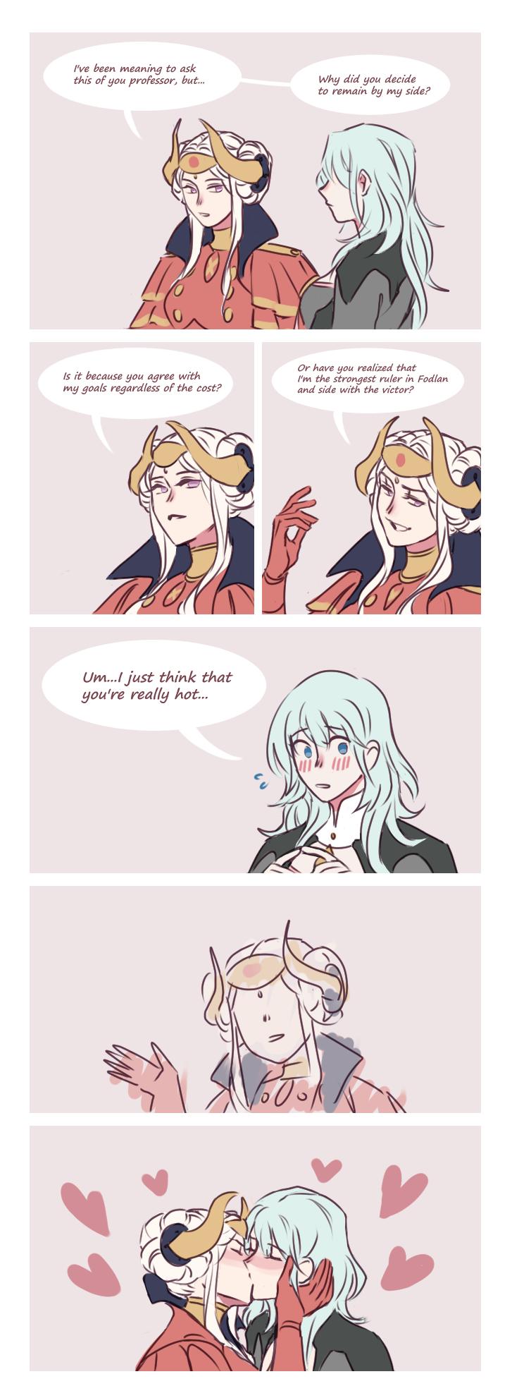 female byleth and edelgard von hresvelg (fire emblem and 1 more) drawn by kookooberi