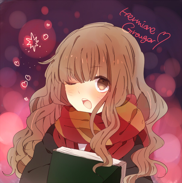 hermione granger (wizarding world and 1 more) drawn by miyako_(xxxbibit)