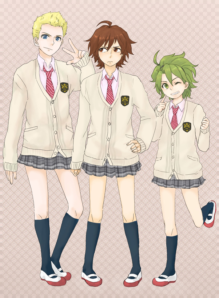 amagase touma, mitarai shouta, and ijuuin hokuto (idolmaster and 1 more) drawn by pikusabe