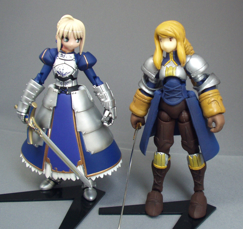 artoria pendragon, saber, and agrias oaks (fate and 3 more) drawn by revoltech