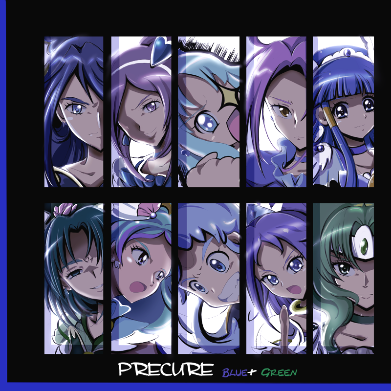 midorikawa nao, hishikawa rikka, aoki reika, kurumi erika, cure marine, and 16 more (precure and 8 more) drawn by aitaso