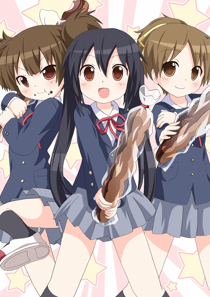 nakano azusa, hirasawa ui, and suzuki jun (k-on!) drawn by kagerou_(kers)