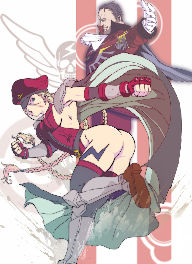 cammy white and m. bison (street fighter and 1 more) drawn by okazuwa_shake