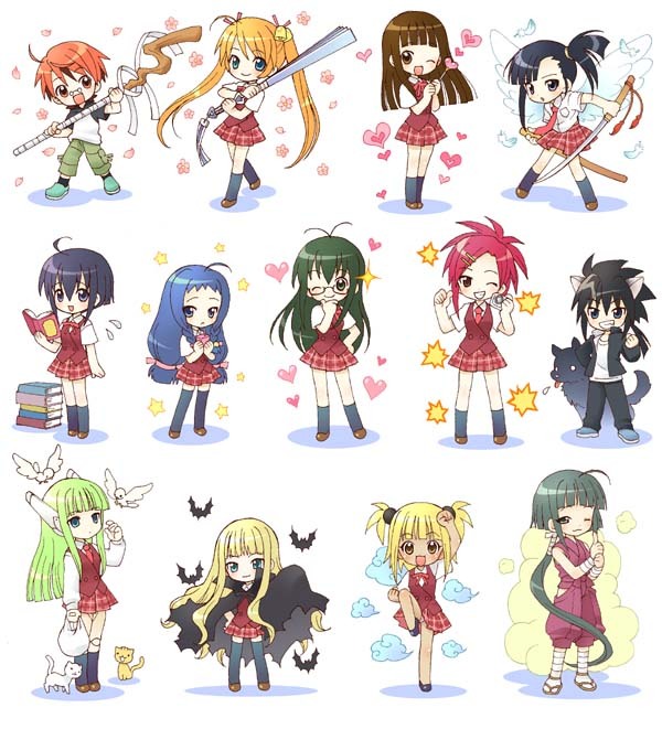 evangeline a.k. mcdowell, kagurazaka asuna, sakurazaki setsuna, miyazaki nodoka, ayase yue, and 8 more (mahou sensei negima!)