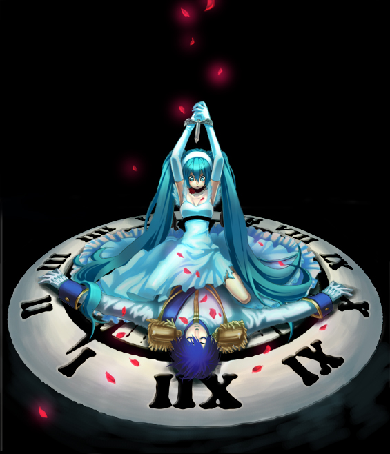 hatsune miku and kaito (vocaloid and 1 more) drawn by aoki_keito