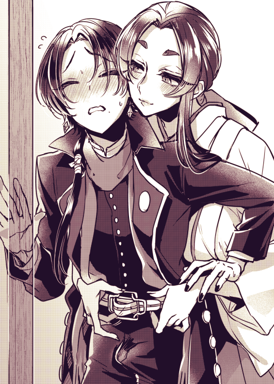kashuu kiyomitsu, saniwa, and female saniwa (touken ranbu) drawn by izumi_kikaku