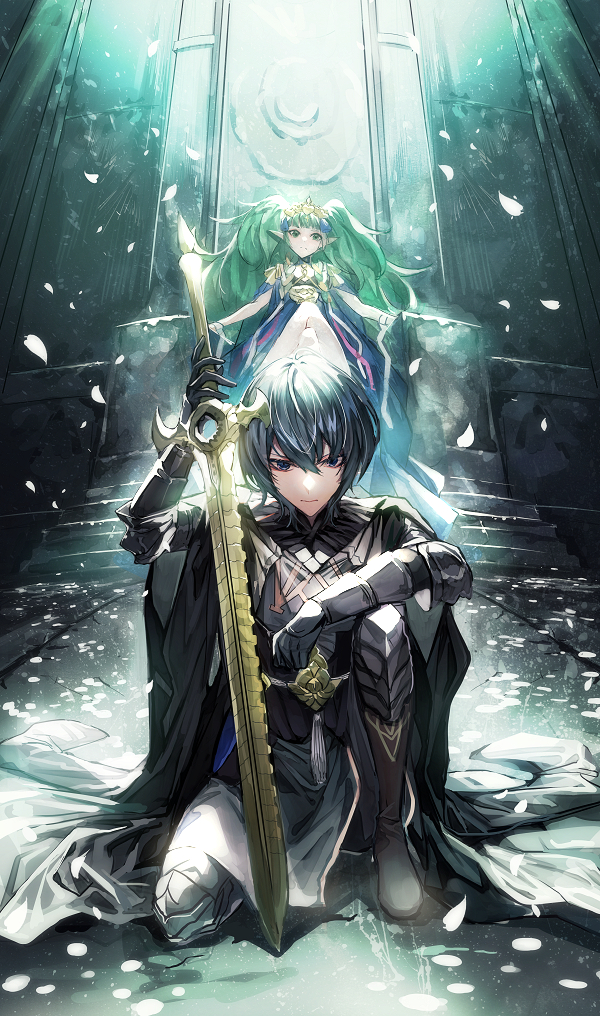 male byleth and sothis (fire emblem and 1 more) drawn by mura_karuki