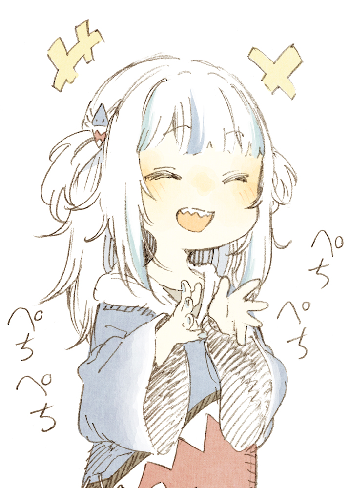 gawr gura (hololive and 1 more) drawn by abara_heiki