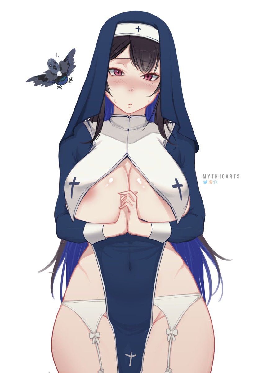 houshou marine, nerissa ravencroft, and shadow (hololive and 1 more) drawn by myth1carts