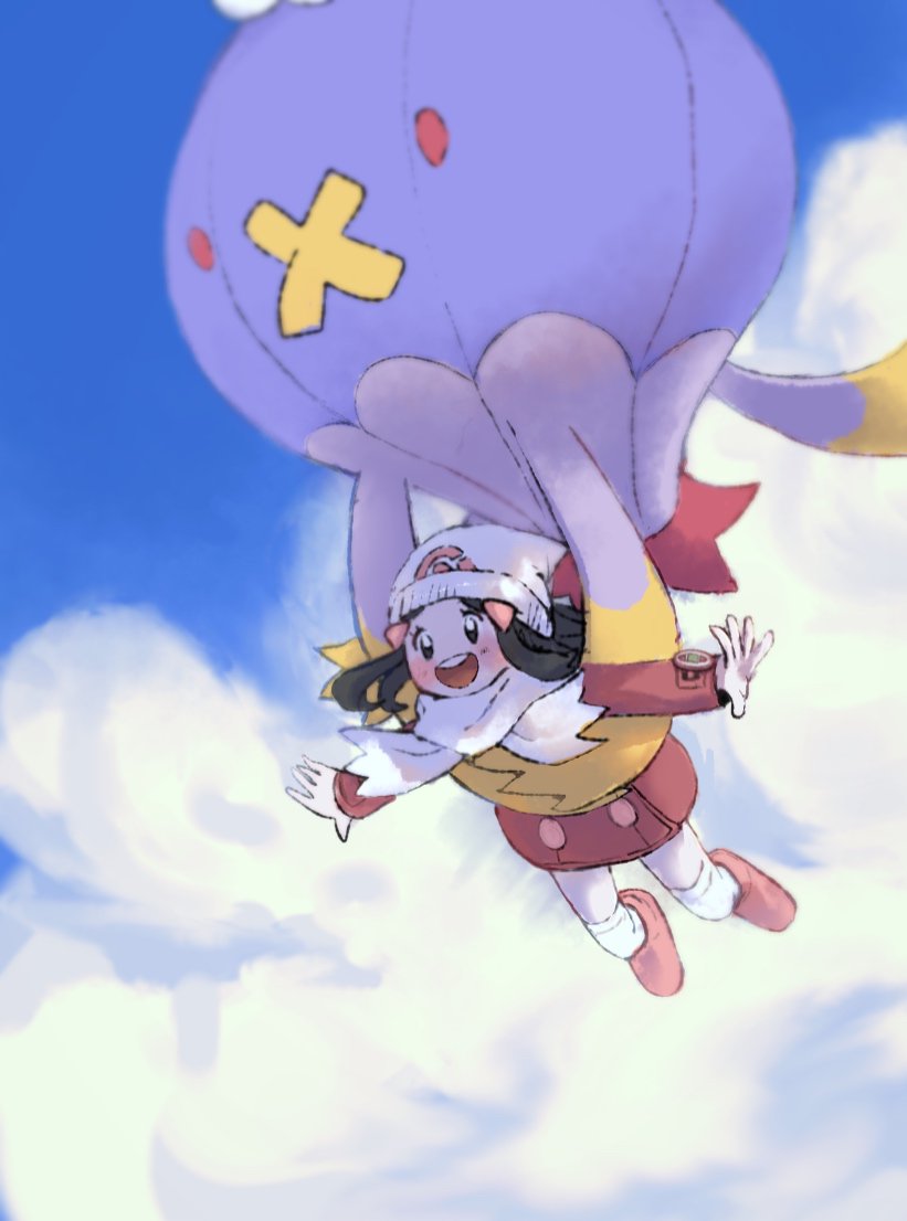 dawn and drifblim (pokemon and 2 more) drawn by boronaki_ball