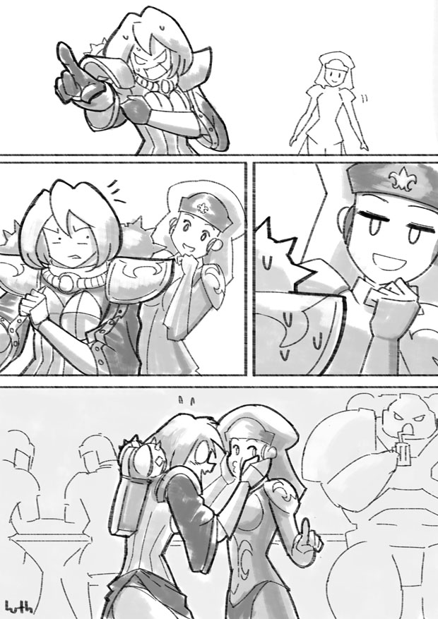 adeptus astartes and adepta sororitas (warhammer 40k) drawn by lutherniel