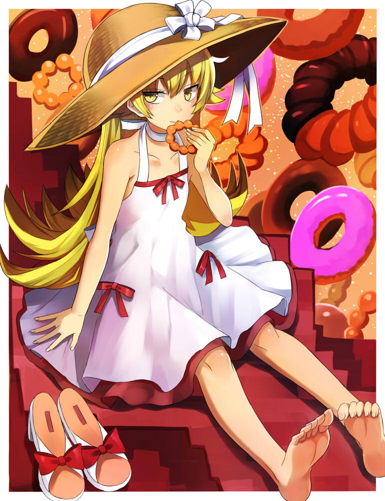 oshino shinobu (monogatari and 1 more) drawn by kuhotaka