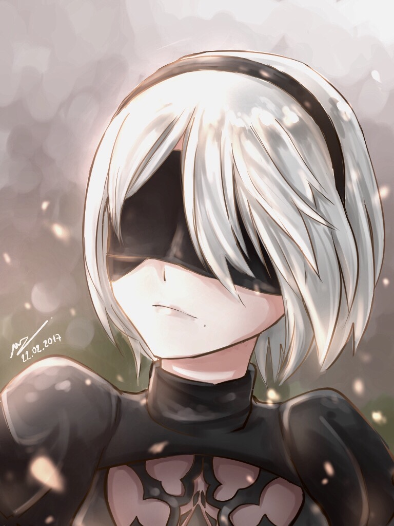 2b (nier and 1 more) drawn by llws