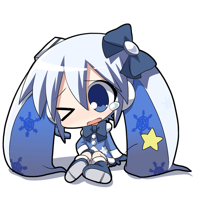 hatsune miku and yuki miku (vocaloid) drawn by osaragi_mitama