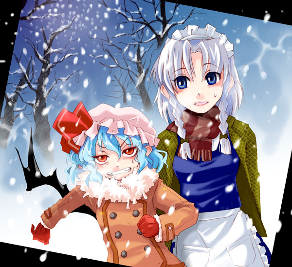 remilia scarlet and izayoi sakuya (touhou) drawn by hirafumi