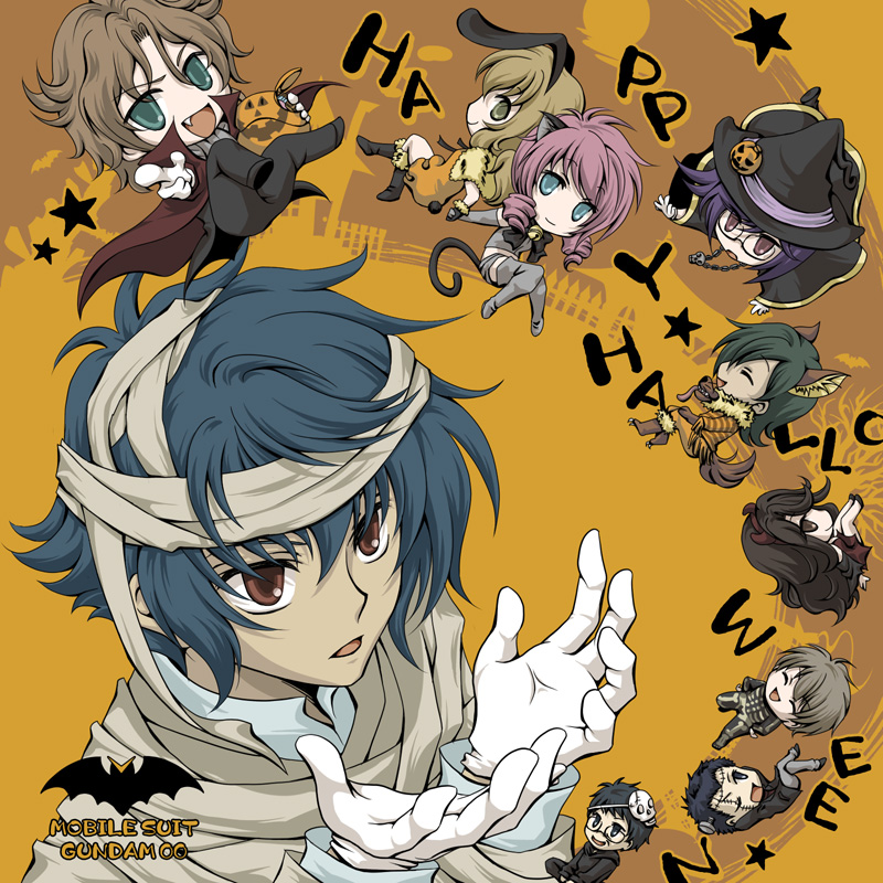 haro, tieria erde, setsuna f. seiei, feldt grace, lockon stratos, and 6 more (gundam and 1 more) drawn by meg_maru2
