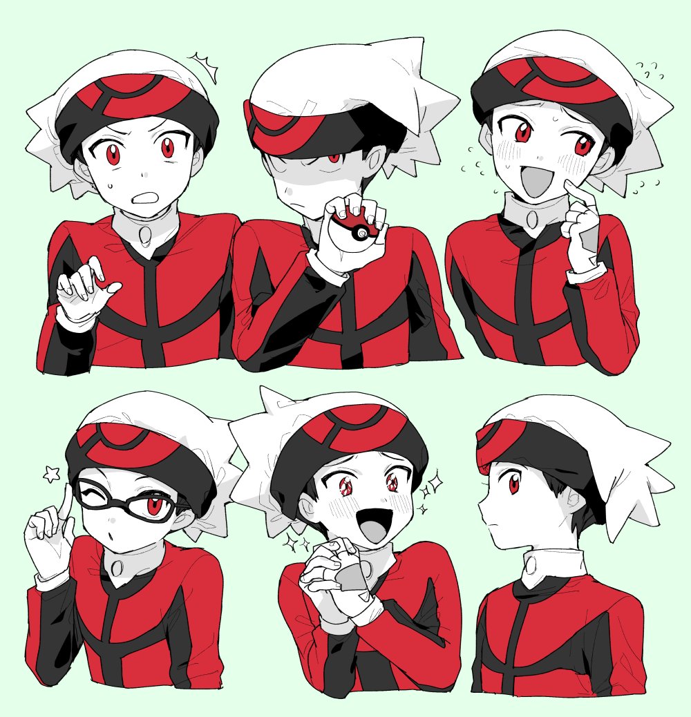red and red (pokemon and 1 more) drawn by oshi_taberu