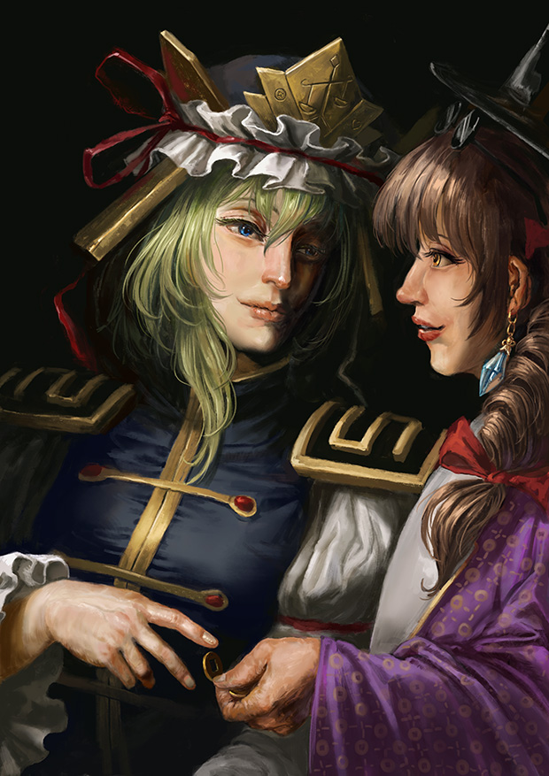 shiki eiki and yorigami jo'on (touhou and 1 more) drawn by amibazh