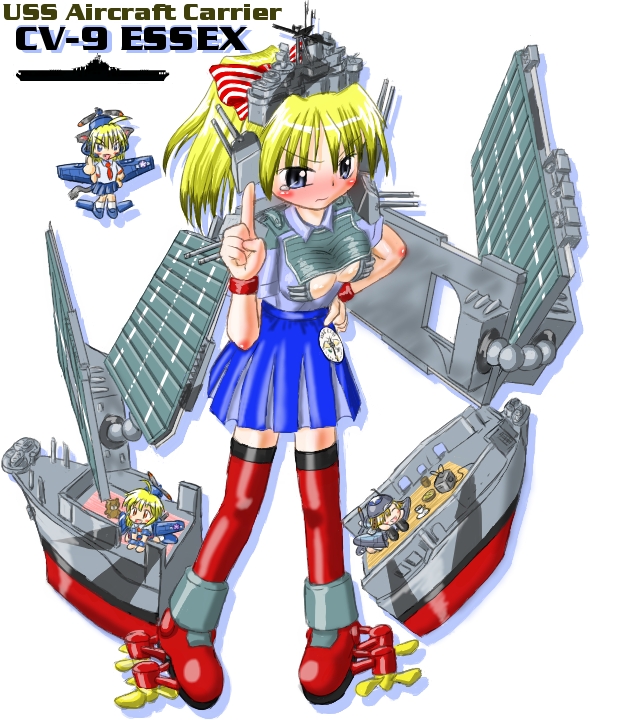 f6f hellcat, uss essex, tbf avenger, and sb2c helldiver (original) drawn by bulge_tsuki