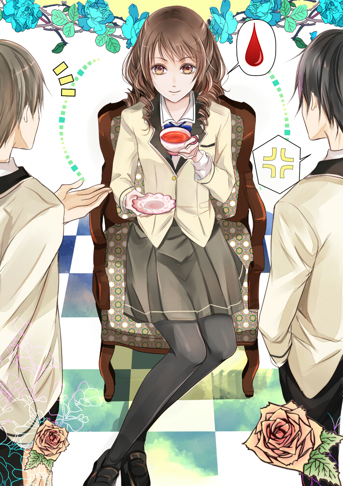 kisshouin reika, enjou shuusuke, and kaburagi masaya (kenkyo kenjitsu wo motto ni ikite orimasu) drawn by akebi_(kakuri)
