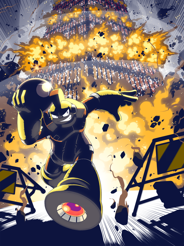 bomb man (mega man and 1 more) drawn by napo