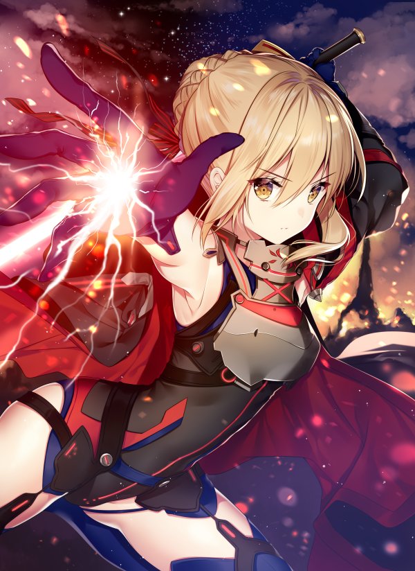artoria pendragon and mysterious heroine x alter (fate and 1 more) drawn by necomi