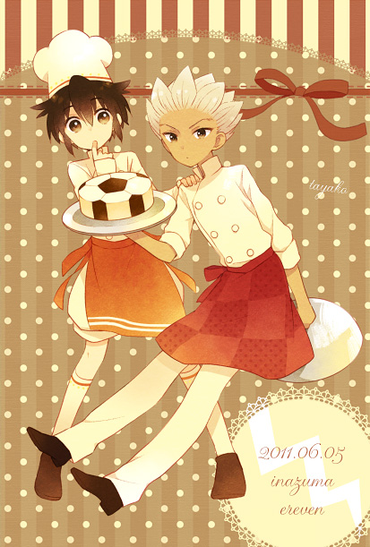endou mamoru and gouenji shuuya (inazuma eleven) drawn by tayako