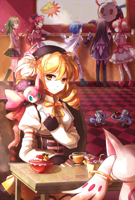 akemi homura, kaname madoka, miki sayaka, sakura kyoko, tomoe mami, and 4 more (mahou shoujo madoka magica) drawn by yetworldview_kaze