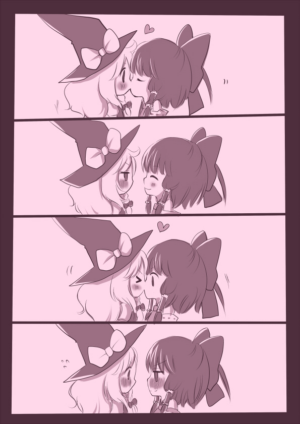 hakurei reimu and kirisame marisa (touhou) drawn by miyata_waltz