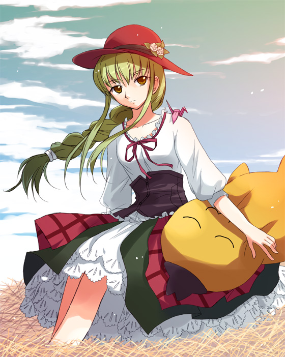 c.c. and cheese-kun (code geass and 1 more) drawn by yakka