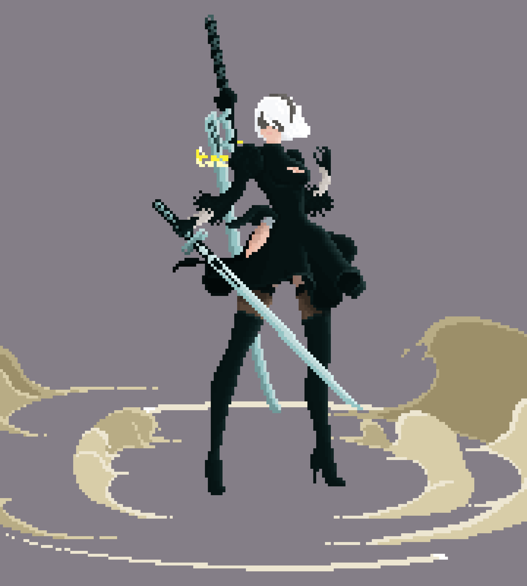 2b (nier and 1 more) drawn by usualmanu
